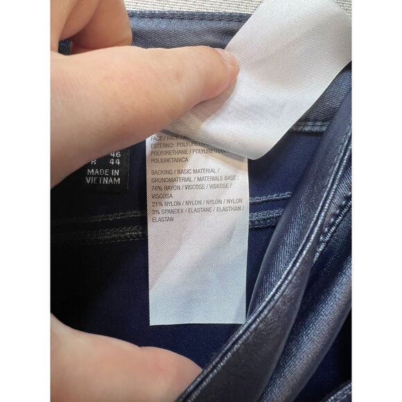 Susan Graver Women's Rayon Skinny Jeans Stretch Size 10 Dark Blue Solid Pockets - Picture 5 of 11